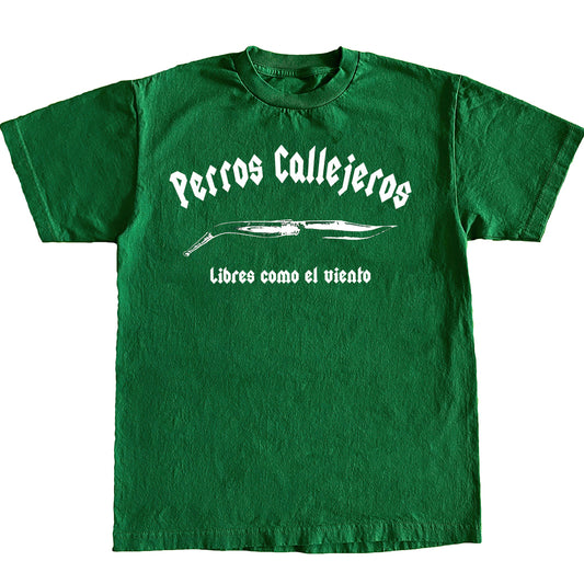Camiseta Perros Callejeros Verde