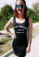 Vestido Negro rayas blancas