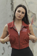 Chaleco CropTop Harrington BURDEOS