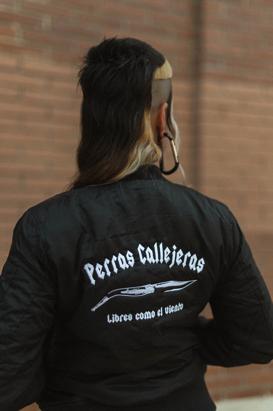 BOMBER DE INVIERNO BORDADA DE PERRAS CALLEJERAS