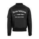 BOMBER NEGRA BORDADO DE PERROS CALLEJEROS