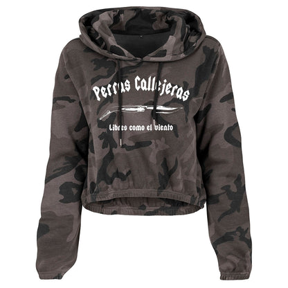 Sudadera Crop Dark Camo